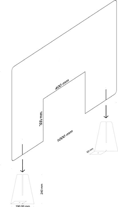 Image du produit Paroi de protection version 3, 100 x 67 x 0.4 cm (10.50 cm, 71.50 cm)