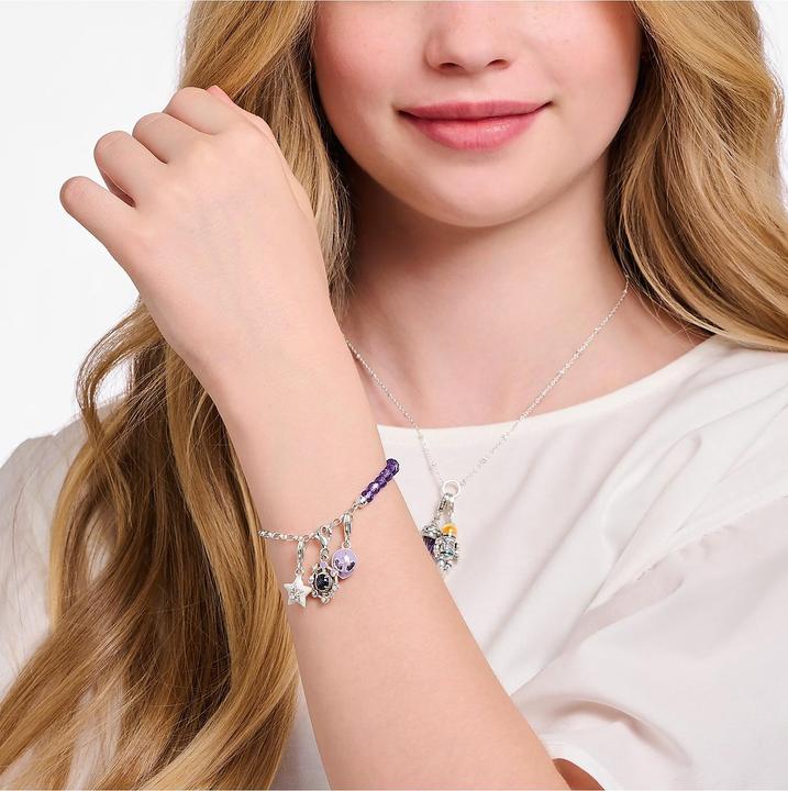 Produktbild Thomas Sabo Member Charm Armband mit Gliedern und imitiertem Amethyst Silber (19 cm, Emaille, 925er Silber)