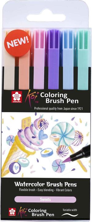 Immagine prodotto Sakura Set di pennelli da colorare Koi Sweets | 6 colori (6 colori, 6 x)