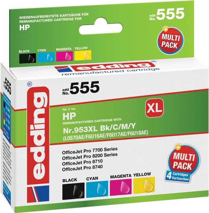 Energie-Label Edding Tintenpatrone Druckerpatrone ersetzt 953XL (3HZ52AE) Schwarz, Cyan, Magenta, Gelb (M, BK, C, Y)