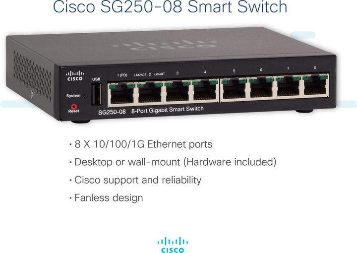 Produktbild Cisco SG250-08 8-PORT GIGABIT (8 Ports)