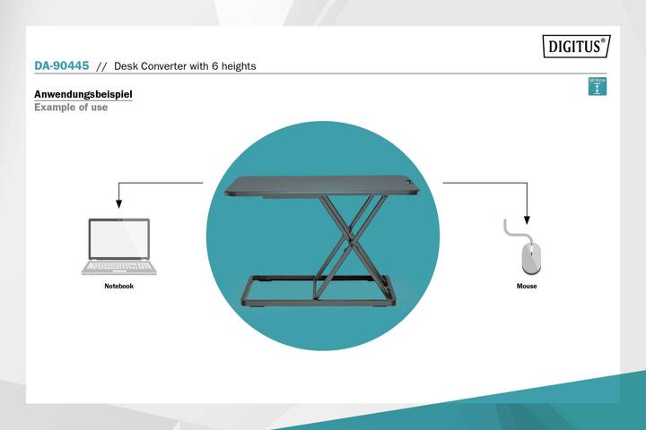 Image du produit Digitus Convertisseur de bureau ergonomique, assis/debout