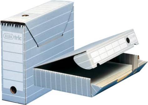 Actual product image Elba tric archive box, width 95 mm, for A4, grey-white made of sturdy corrugated cardboard, dimensions: (A4)