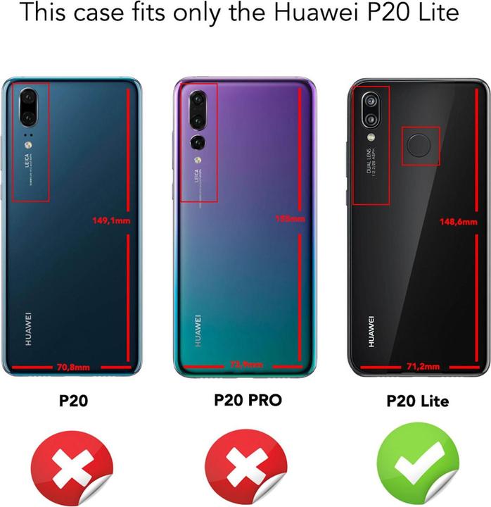 Produktbild Nalia Leder-Look Handyhülle (Huawei P20 Lite)