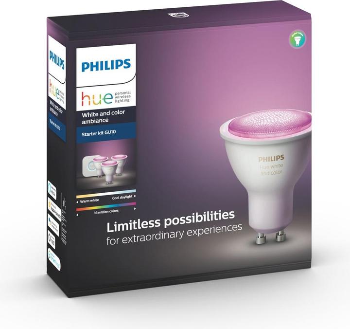 Actual product image Philips Hue White & Color Ambiance starter kit (GU10, 5.70 W, 350 lm, 3 x, G)