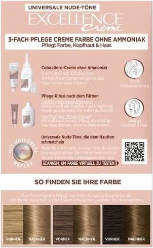 Image du produit L'Oréal Paris EXCELLENCE Universelle Nude blond clair (1 pc) (7U Blond moyen)