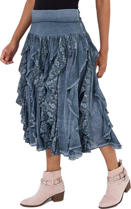 Actual product image Joe Browns Frilled Denim Look Midi Skirt (36)