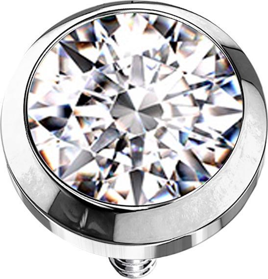 Produktbild Star Piercing Dermal Anchor silber mit Kristall silber (Chirurgenstahl 316L)