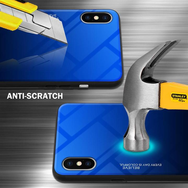 Produktbild Cadorabo TPU 2 Farben Glas Cover (Apple iPhone X)