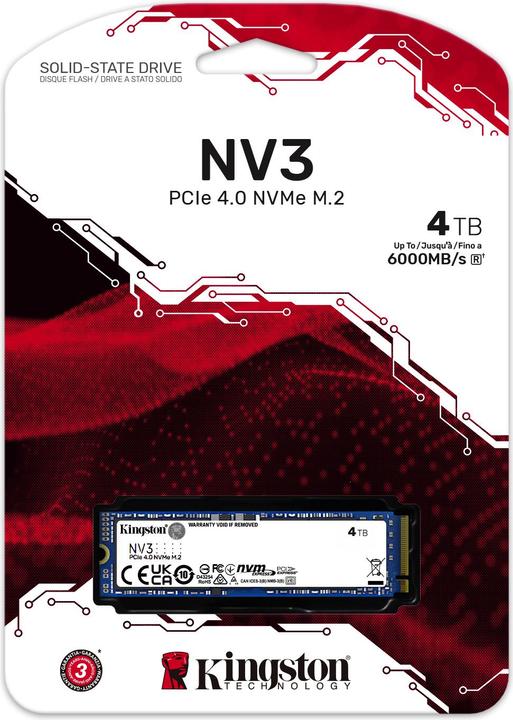 Image du produit Kingston NV3 (4000 Go, M.2 2280)