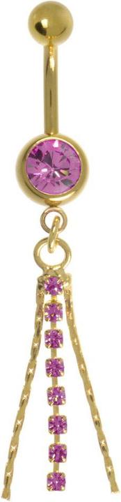 Produktbild Bijouteria Bauchpiercing (Chirurgenstahl 316L, Kristall, PVD Beschichtung (goldfarbig))