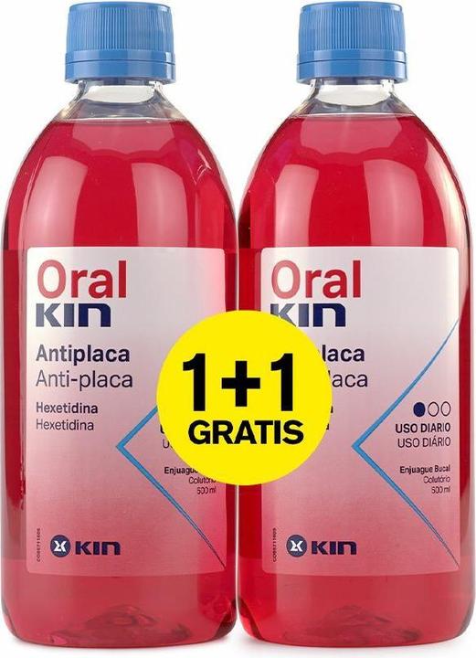 KIN ORALKIN Mundspülung Anti-Plaque Set 2 Stück (500 ml, Mundwasser)