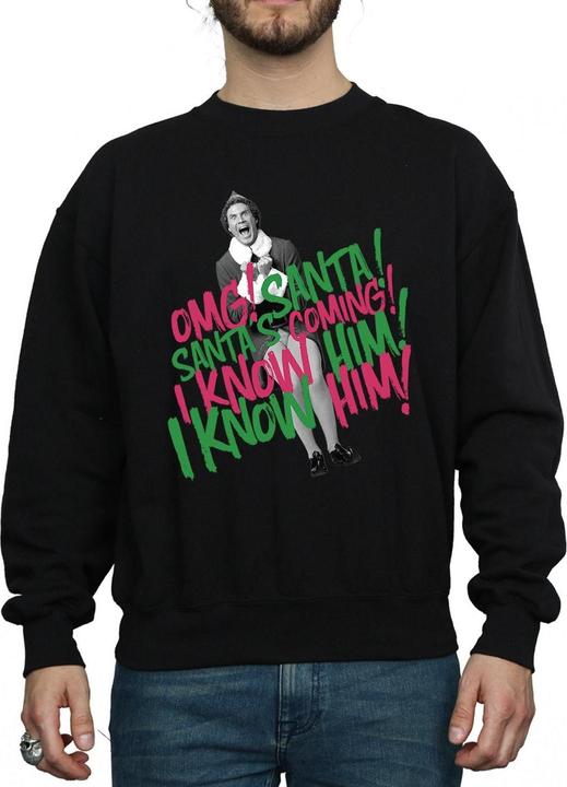 Actual product image Elf Mens Santa's Coming Sweatshirt (M)