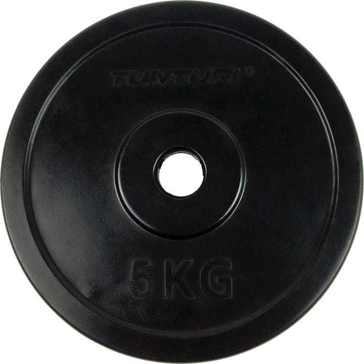 Tunturi Gummierte 5 kg Gewichtsscheibe 30 mm (1 x 5 kg)