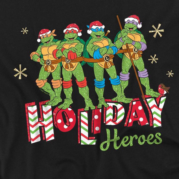 Actual product image Teenage Mutant NT Mens Holiday Heroes Christmas T-Shirt (XXL)