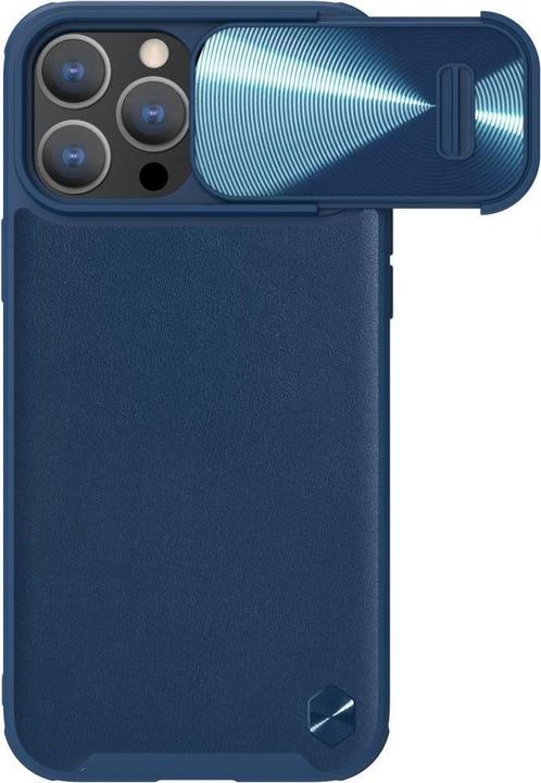 Produktbild Nillkin CamShield Leder S Hülle iPhone 14 Pro Hülle mit Kameraabdeckung blau (Apple iPhone 14 Pro)