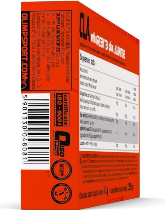 Actual product image Olimp Sport Nutrition CLA & Green Tea Plus L-Carnitine Sport Edition (60 Caps) (60 Piece, Capsules)