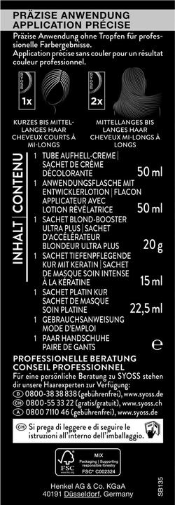 Nährwerte und Zutaten Syoss Platin (13 5 Platin Aufheller)