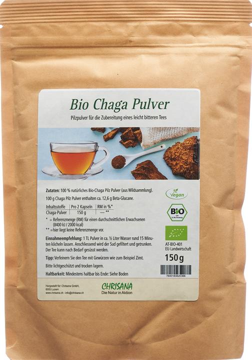 Actual product image Chrisana Bio Chaga Pulver (1 Piece, Powder, 166 g)