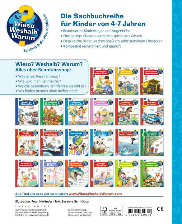 Produktbild Ravensburger Alles über Rennfahrzeuge (Deutsch, Susanne Gernhäuser, 2018)