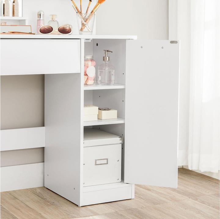 Produktbild Vasagle Schminktisch weiss rechteckig, Wangen-Gestell weiss, 80,0 cm 132,0 cm