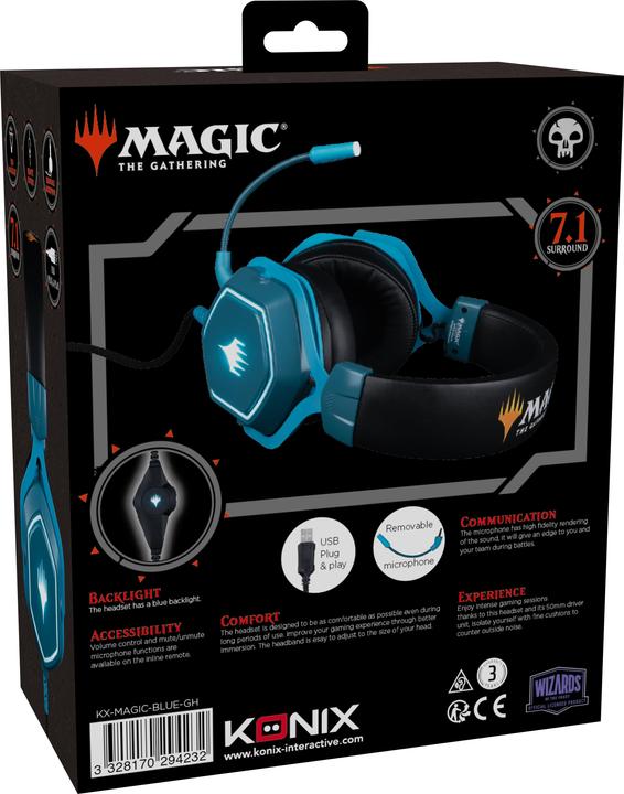 Image du produit Konix Casque Gaming 7.1 Bleu - Magic The Gathering (Filaire)