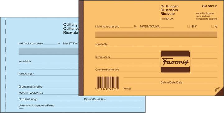Produktbild Favorit Quittungen (150 x)