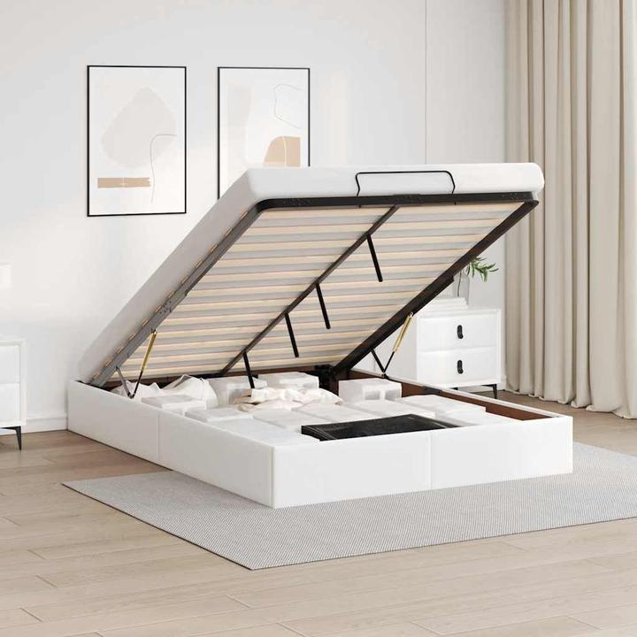 Image du produit VidaXL Lit Ottoman sans matelas Blanc 140x200 cm Similicuir (140 x 200)