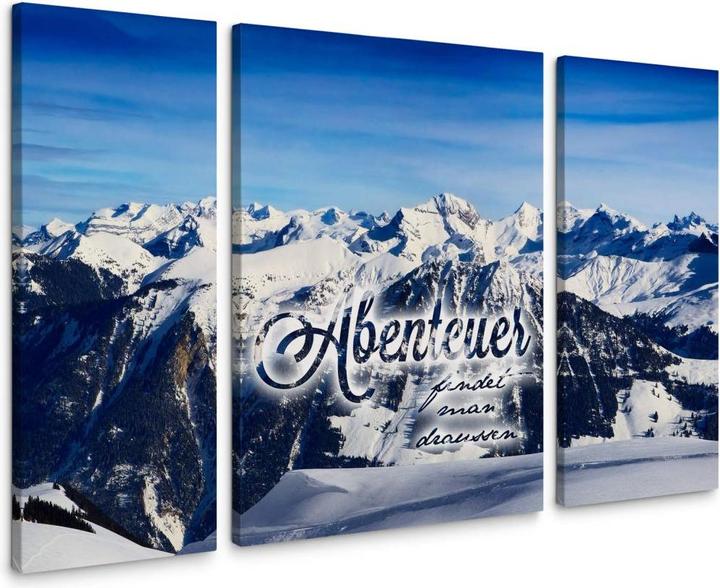 Trenddeko Des aventures peuvent être trouvées à l'extérieur (3 parties) (70 x 100 cm, 40 x 100 cm)