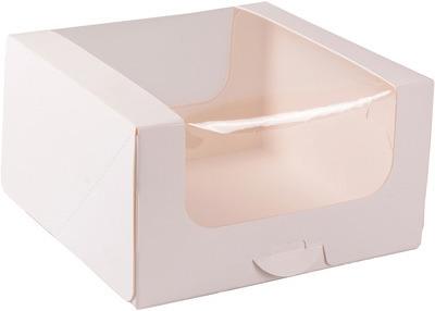 miniSchoggi Tortenschachtel mit Fenster Weiss 16 x 9 cm
