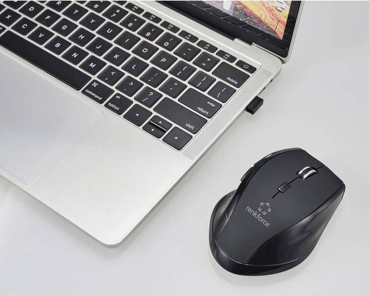Image du produit Renkforce RF-WM-210 Souris sans fil Optique noire 6 boutons 1600 dpi Ergonomique