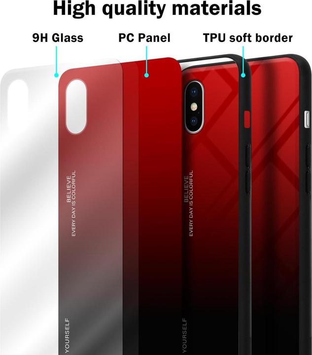 Produktbild Cadorabo TPU 2 Farben Glas Cover (Apple iPhone XS Max)