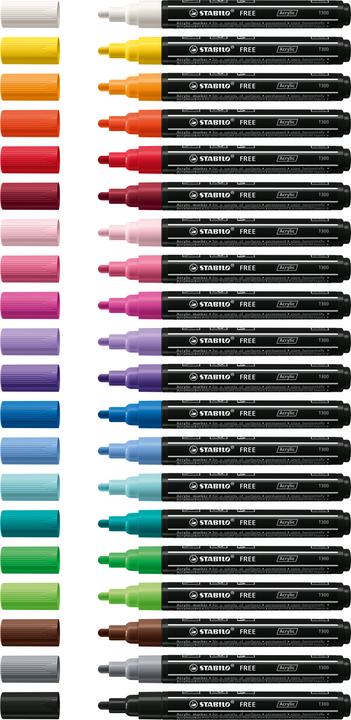 Image du produit STABILO Marqueurs acryliques - FREE Acrylic - T300 pointe ogive 2-3mm - mono-stylo - rose taffy (Rose sombre, 3 mm, 1 x)