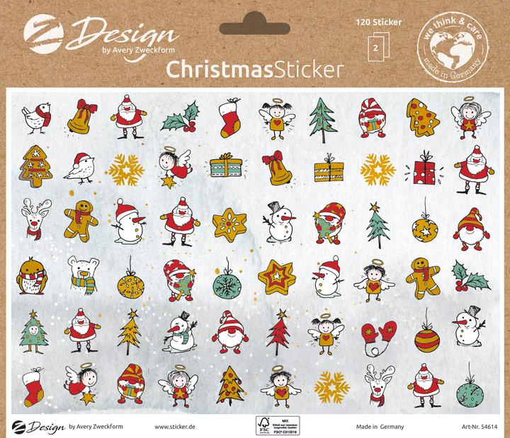 Actual product image Avery Christmas stickers