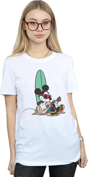 Actual product image Disney Womens/Ladies Mickey Mouse Surf And Chill Cotton Boyfriend T-Shirt (M)