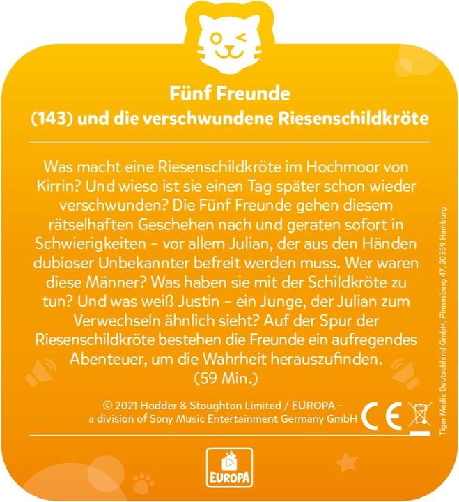 Produktbild Tigermedia tigercard - Fünf Freunde - 143: und die verschwundene Riesenschildkröte