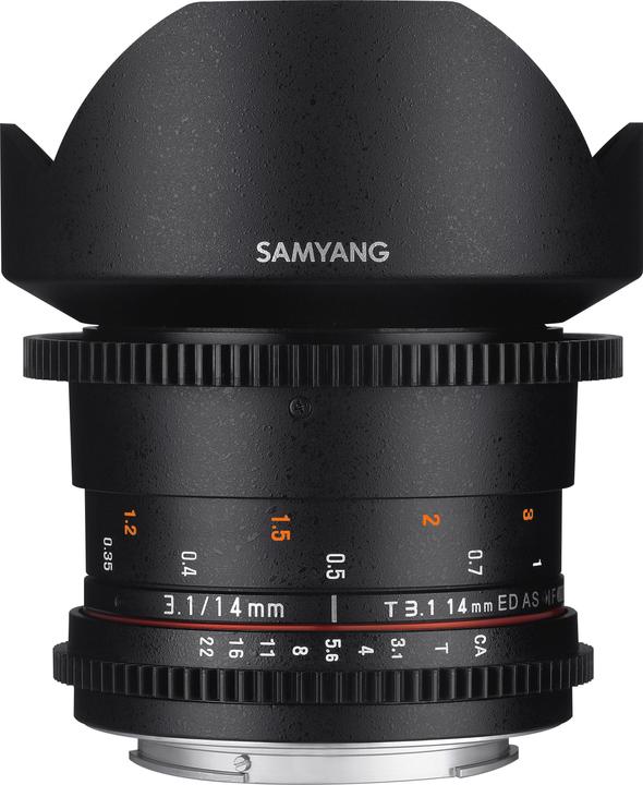 Image du produit Samyang 14mm T3.1 VDSLR II Canon EF (Canon EF-M, Plein format)