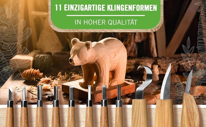 Actual product image Purewerk Holzschnitzset für Erwachsene (22-teilig)