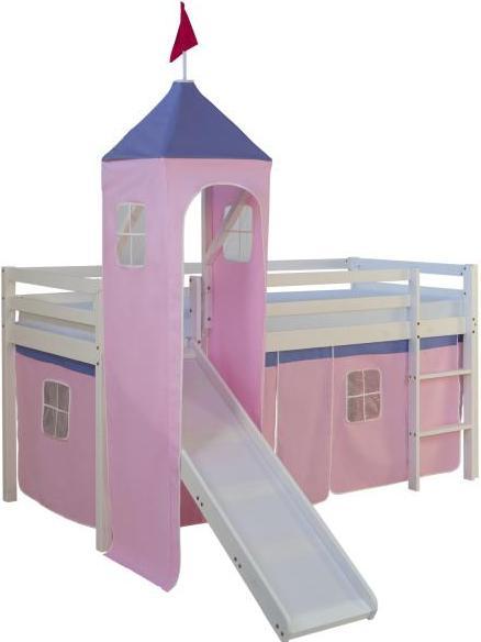 Image du produit Homestyle4u Lit mezzanine avec toboggan et tour (90 x 200 cm)