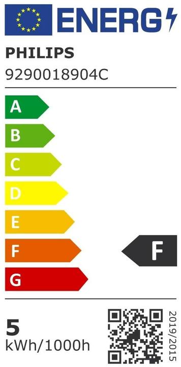 Energy Label Philips Lamp (E14, 4.30 W, 470 lm, 1 x, F)