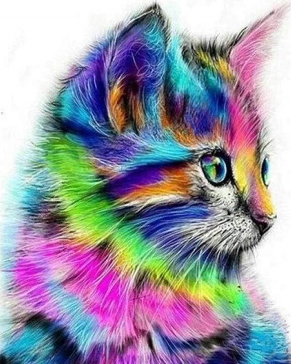 Image du produit Figured'Art Broderie Point de Croix - Chat Coloré