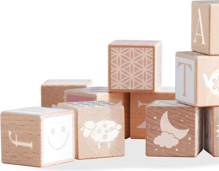 Actual product image Classic World Puzzle made from wooden pastel blocks. Learn to count letter patterns. 29 El.