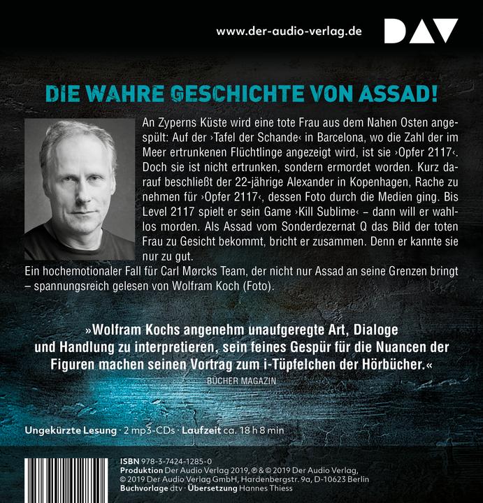 Image du produit Victimes 2117. 8e affaire pour Carl Mørck, unité spéciale Q (Cuisinier au tungstène, Hannes Thiess, Jussi Eagle-Olsen, Allemand)