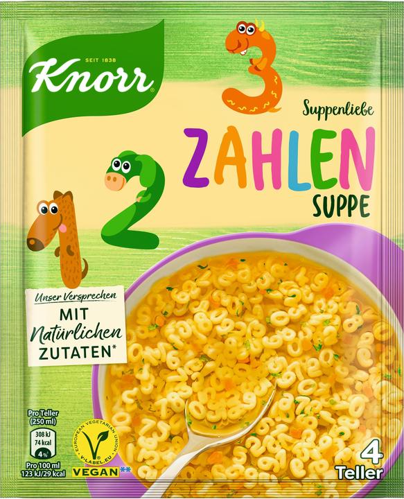 Knorr Suppenliebe Zahlen Suppe ergibt 1 l (1000 ml)