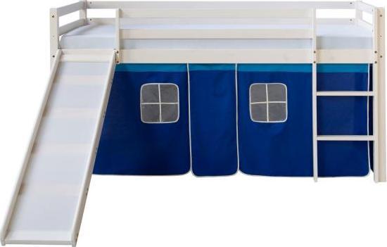 Produktbild Homestyle4u Hochbett mit Rutsche und Vorhang (90 x 200 cm)