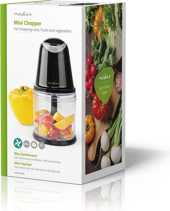 Productafbeelding Nedis KAMC200CBK Keukenmachine 260 W 0,5 l Kunststof 2 Snelheden Turbo Functie (500 ml, 260 W)