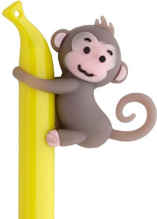 Produktbild Puckator Affe Banane feine Spitze Kugelschreiber Kuli (Schwarz)