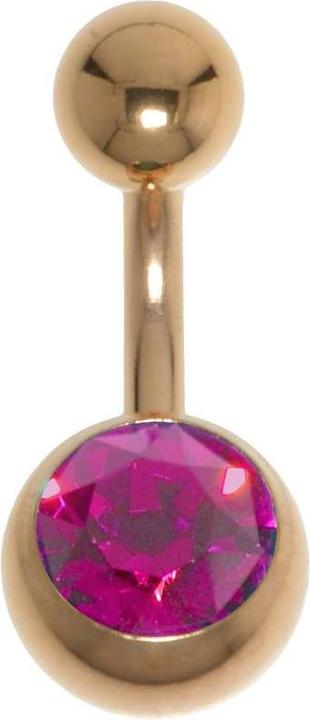 Produktbild Bijouteria Bauchpiercing (Chirurgenstahl 316L, PVD Beschichtung (goldfarbig), Premium Kristall)