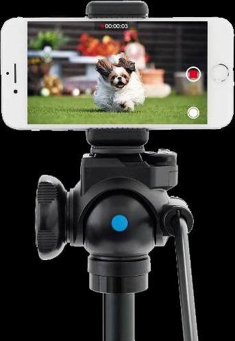 Actual product image Velbon Tripod EX-447 with phone holder (Metal)