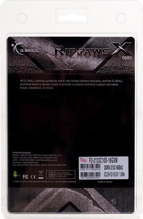 Actual product image G.Skill RipjawsX (2 x 8GB, 2133 MHz, DDR3-RAM, DIMM)